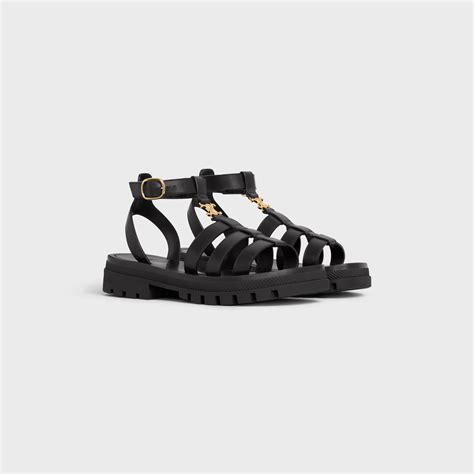 celine gladiator sandals black